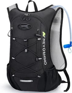 Leichter Trinkrucksack mit 2L Trinkblase zum Radfahren Wandern Camping - Bild 1 von 9