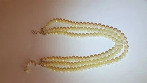 Vintage W Germany Light Yellow Faceted Bead Multi Strand Necklace - Picture 1 of 6