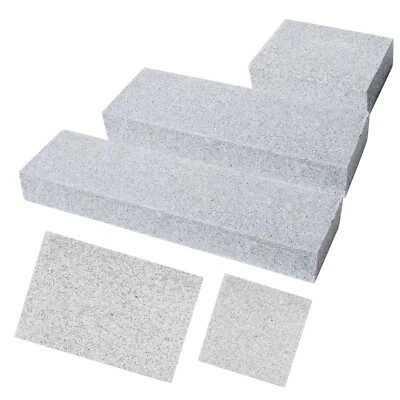 Naturstein Artic White Bodenplatte Blockstufe G603 geflammt Kanten gefast Padang - Bild 1 von 2