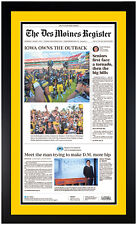 Iowa Hawkeyes Outback Bowl Champions 1/2/2019 Newspaper Print Framed! NEW!