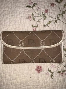 Vintage Dooney & Bourke Clutch Wallet Change Checkbook D&B Monogram - Picture 1 of 9