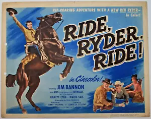 1949 Ride Ryder Ride!, Jim Bannon, Red Ryder, "Little Brown Jug", tarjeta de título - Imagen 1 de 1