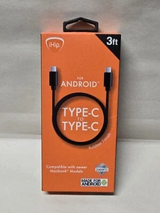 iHip Brand USB Type C to Type C Charge Cable for Android, Macbook - Picture 1 of 4