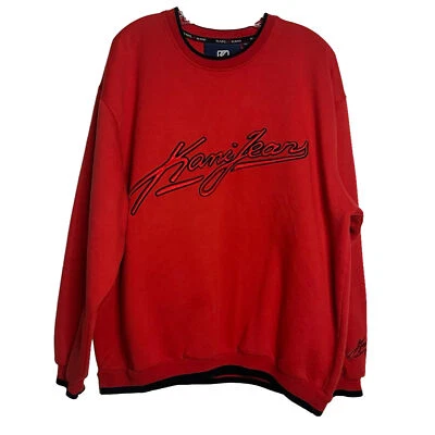 Suéter Karl Kani Para Hombres XL Rojo Cuello Redondo Pullover Años 90 2pac De Colección Foto 1 de 4