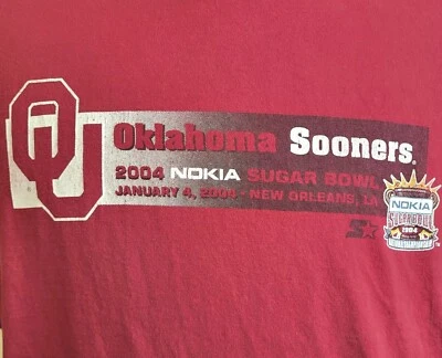 Oklahoma Sooners T Shirt Mens XL 2004 Nokia Sugar Bowl Red - Image 1 of 4
