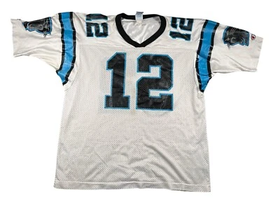 Camiseta deportiva vintage Champion Carolina Panthers Kerry Collins adulto grande blanca logotipo Foto 1 de 4