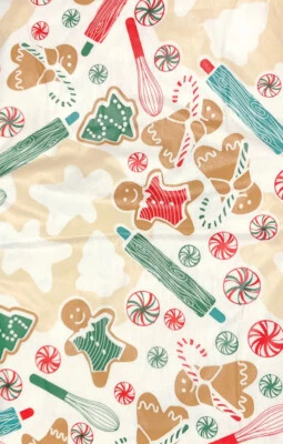 NEW! 60x102 Mainstays Gingerbread Tablecloth 100% PEVA Vinyl non-woven backing - Image 1 of 4