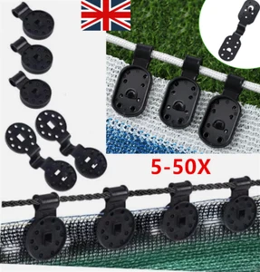 1X-50X Black Shade Cloth Plastic Clip Netting Fixing Clips For Garden Greenhouse - Picture 1 of 14