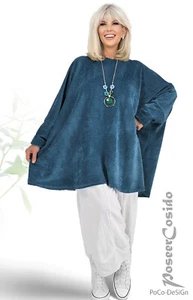 LAGENLOOK Nicki Pulli Pullover Tunika 44 46 48 50 52 54 56 58 XL-XXL-XXXL petrol - Bild 1 von 17