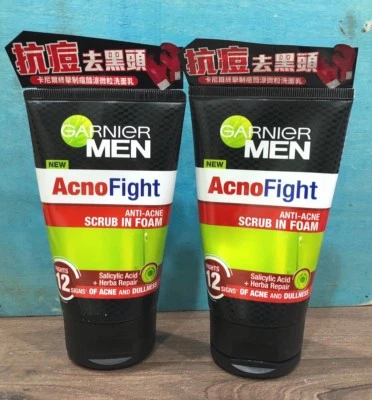 2x 100 ml GARNIER MEN ACNO FIGHT Limpiador de espuma Limpiador Facial Hierba Anti Acné Foto 1 de 4