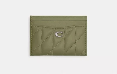 Coach - Funda para tarjetas de cuero acolchada con almohada - Musgo - CM434 - NUEVA CON ETIQUETAS - $95 Foto 1 de 3