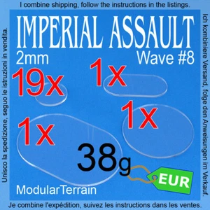 Star Wars Imperial Assault Wave #8 2mm Clear Acrylic Bases Jabba's Realm Luke - Bild 1 von 8