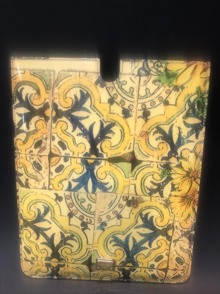 Dolce & Gabbana Milano Italia Amarillo Tablet Funda Libro Electrónico Cuero iPad Folio Foto 1 de 4