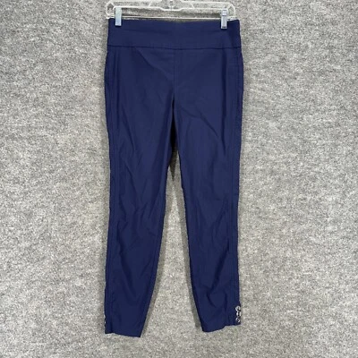 Pantalones chinos ajustados 7th Avenue para mujer S pequeños azules tiro alto frente plano Foto 1 de 4