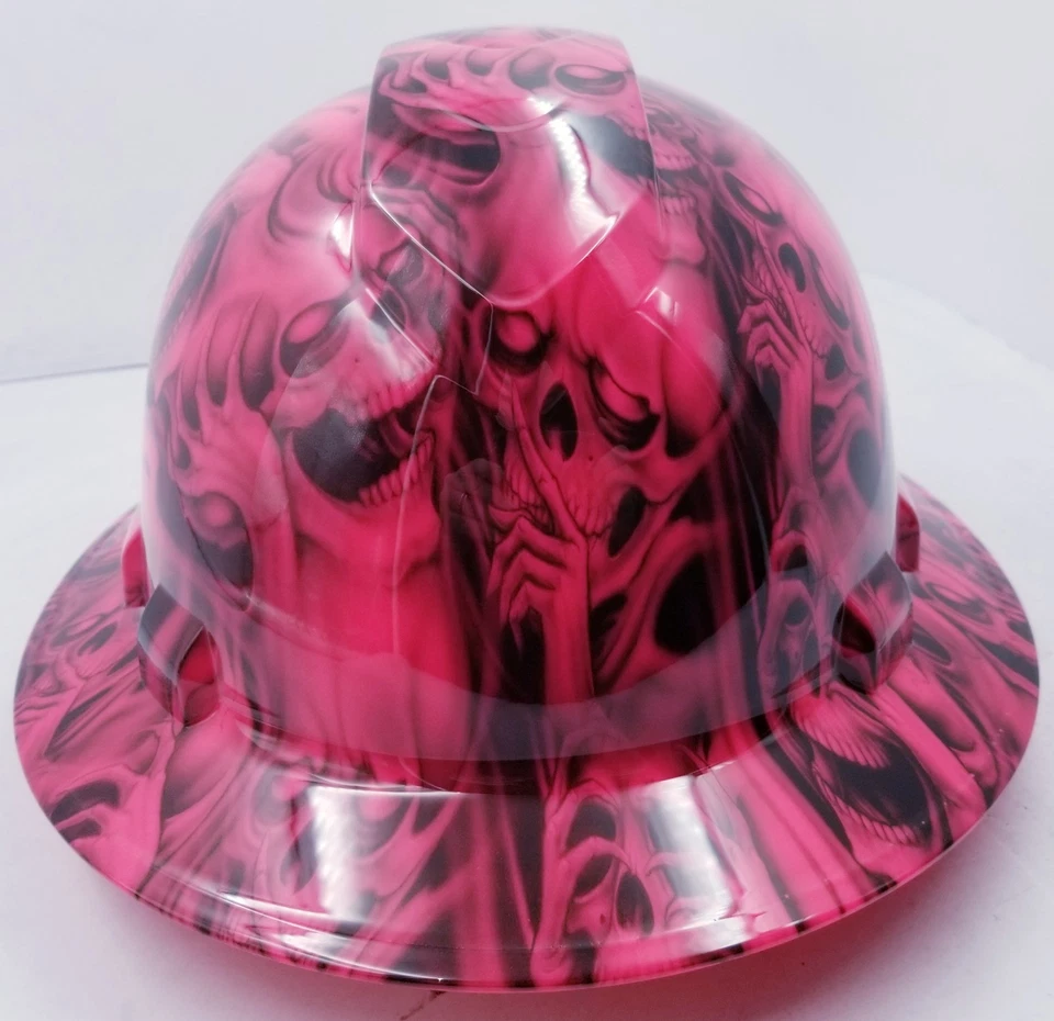 New Full Brim Hard Hat Custom Hydro Dipped HOT PINK SEE NO EVIL . Free Shipping! - Image 1 of 4