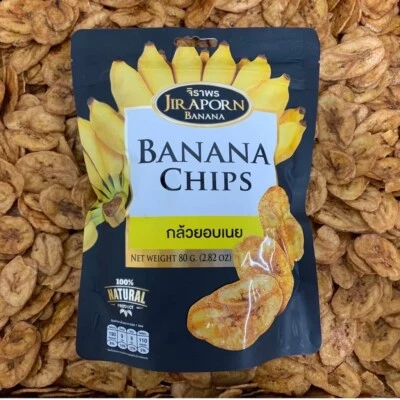 Banana Chips Mantequilla Orgánica Seca Plátano Natural Saludable Snack Endulzado 80g Foto 1 de 4
