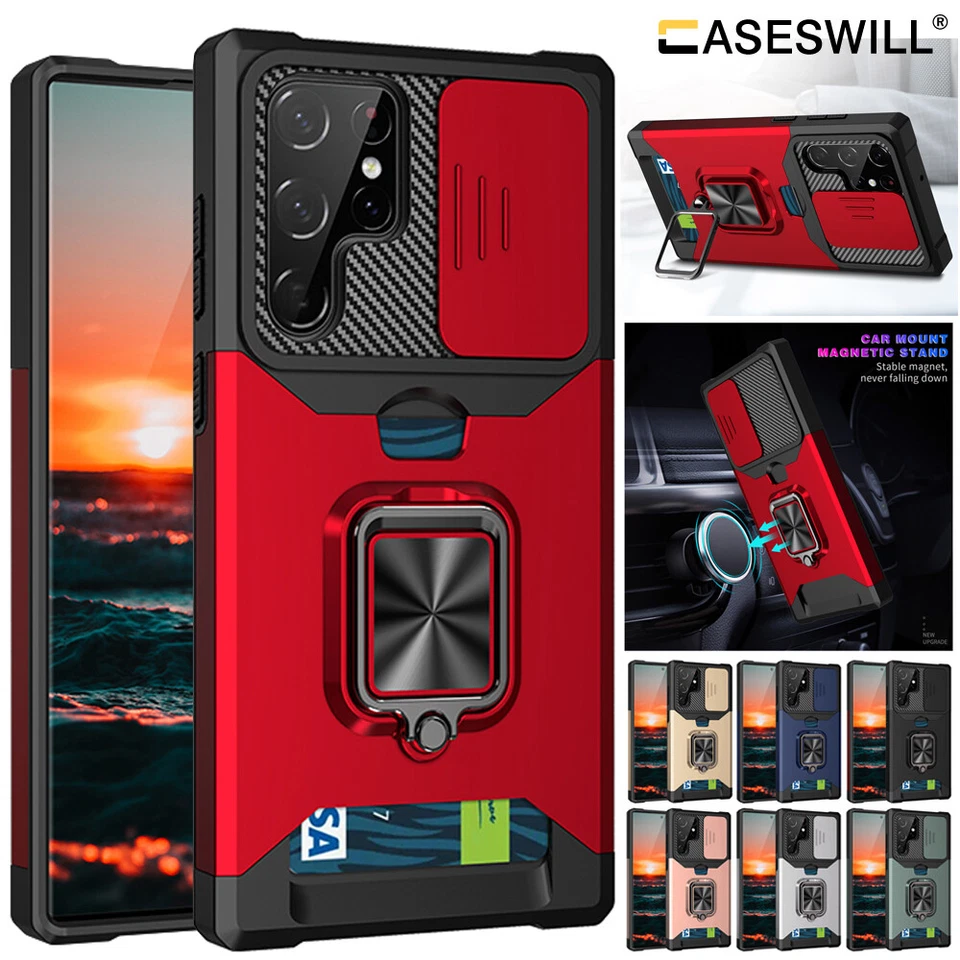For Samsung Galaxy S25 S24 S23 S22 S21 FE Ultra Card Holder Wallet Case Cover - Image 1 of 4