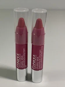 Lot of 2 Clinique Chubby Stick Lip Balm 06 WOPPIN’ WATERMELON .04oz / 1.2g Each - Picture 1 of 3