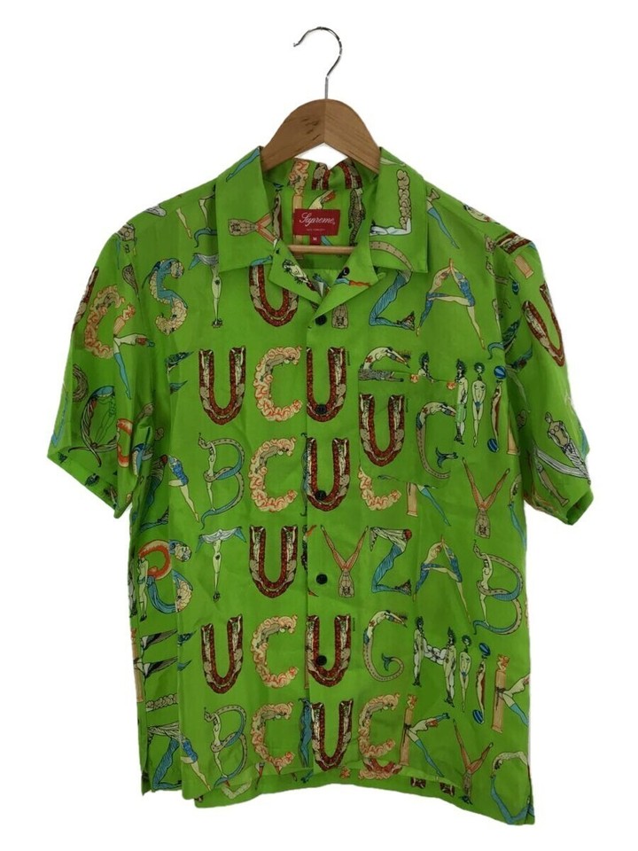 Supreme 18Ss/Alphabet Silk Shirt/Aloha Shirt/M/Silk/Grn/Whole