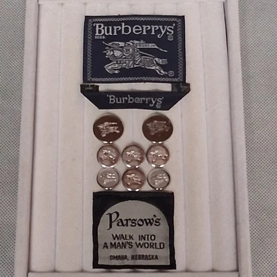 Burberry Blazer Buttons Silver 8 Burberrys' 1990's Prorsum English Knight - Image 1 of 4