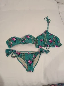 Betsey Johnson Emerald in Bloom Halter Bikini Set M/L - Picture 1 of 10