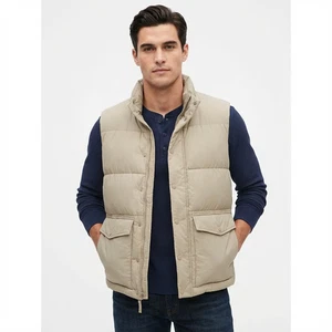 GAP Recycled Puffer Weste Herren beige wasserabweisend leichtes Nylon - Bild 1 von 9