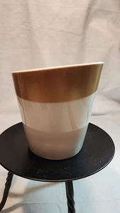 Tazza da tè Starbucks 2012 Tazo senza manico oro bianco nuova osso Cina inclinata - Foto 1 di 6