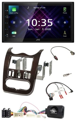 JVC DAB 2DIN Lenkrad Bluetooth USB Autoradio für Dacia ab 12 dunkelbraun - Bild 1 von 4