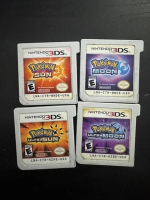 4 Pokemon Nintendo 3DS Games (Sun,Moon,Ultra Sun, Ultra Moon) - Image 1 of 2