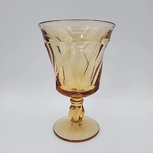 Calice acqua/piede vintage Fostoria Jamestown ambra vetro stelo - Foto 1 di 7