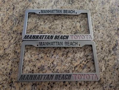 2x Pair Manhattan Beach Toyota California Plastic Dealership License Plate Frame - Image 1 of 2