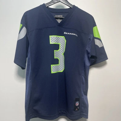 NFL Seahawks #3 Wilson темно-синий Джерси команды одежда молодежи большой (14/16) сетки сторон - Изображение 1 из 4