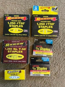 Arrow Staples JT21 5/16” T50 All Sizes 6mm 10mm 12mm 14mm Stapler Tacks - Picture 1 of 1