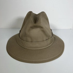 London Nebel Fedora Hut Größe 7 1/4 britisch hellbraun Trilby Allwetter hergestellt in den USA - Bild 1 von 8