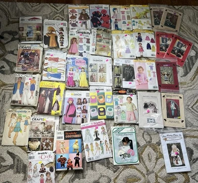 Mix Lot 37 Sewing & Craft Patterns 1960’s-2000’s Vintage Opened Used READ - Image 1 of 4