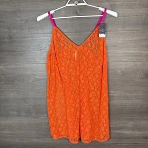 Cacique Women's Size 22/24 The Seriously Sexy Collection Lace Slip Orange NEW - Picture 1 of 10