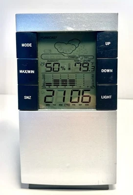 Digital Thermometer Hygrometer Calendar Clock Blue LED Alarm Clock Generic Brand - Image 1 of 4