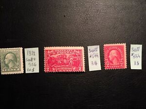 United States stamp 1919/1922/1927 Washington Collection Scott # 536/554/644 MH