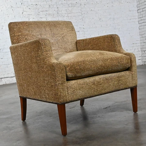 Late 20th - Early 21st Century Modern Khaki Accent Lounge Chair Down Seat Cover