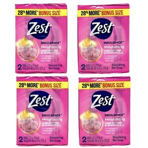 Zest Lush Orchid & Almond Oil Moisturizing Bar Soap 4.12 Oz Each 8 Bars Total
