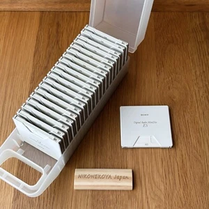 MUJI MiniDisc Case + Mini Discs Set of 20 Sony ES 60min Digital Audio MD #4 - Picture 1 of 24
