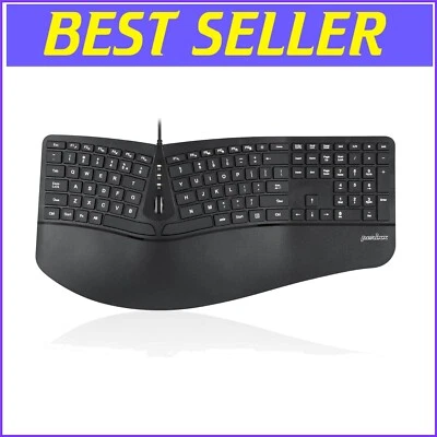 Advanced Ergonomic Wired Backlit Keyboard, USB Connectivity & Multimedia Keys - Image 1 of 4