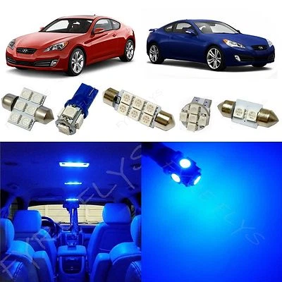 Kit de paquete interior de 8 luces LED azules para Hyundai Genesis Coupé YG1B 2010 en adelante Foto 1 de 4