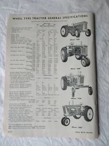 Oliver 550 1960 660 770 880 rueda tractor especificaciones generales hoja de datos - Imagen 1 de 1