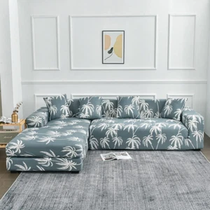 L-Shape Sofa Cover, Seat Sofa Cover, Couch Sofa Cover w/ 4pcs Pillowcases - Picture 1 of 6
