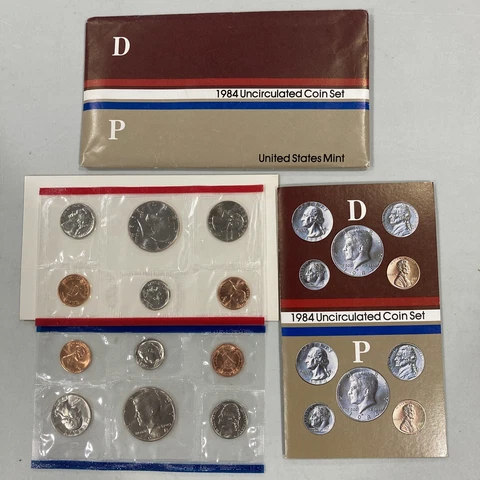 1984 P & D U.S. MINT PROOF SET Uncirculated 10 Beautiful coins w/ orig envelope Cover