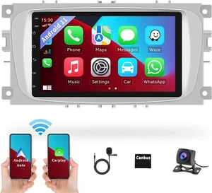 Android 11 Car Stereo for Ford Focus C-Max S-Max Galaxy Kuga with Wireless Carpl - Picture 1 of 8