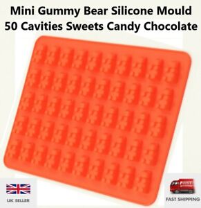 Mini Bear Silicone Mould 50 Cavities Nonstick for Sweets Candy Chocolate Gummy 
