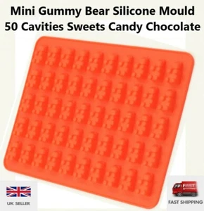 Mini Bear Silicone Mould 50 Cavities Nonstick for Sweets Candy Chocolate Gummy - Picture 1 of 2