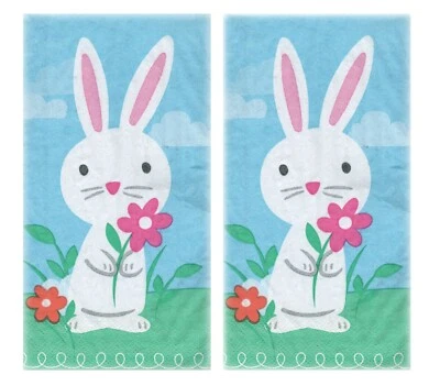 Toallas de papel desechables para baño de invitados conejo de Pascua servilletas de 2 capas 32 ct primavera Foto 1 de 4